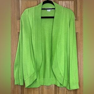 Liz Claiborne Vibrant Green Shawl Collar Women's Cardigan
